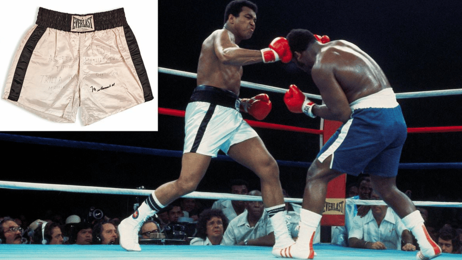 De korte broek van Muhammad Ali, gedragen tijdens een beroemd gevecht, wordt verkocht voor 6 miljoen dollar