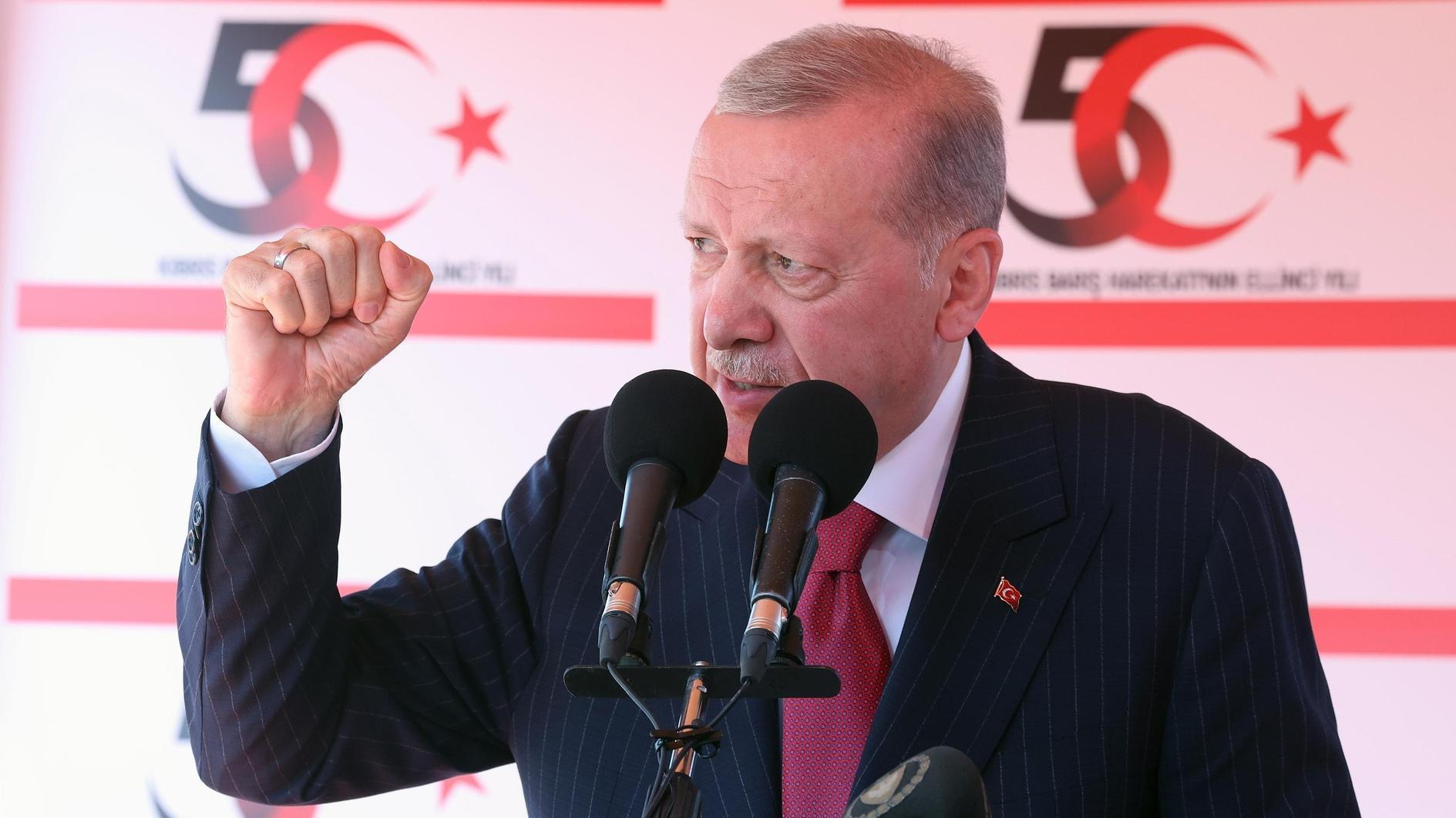 Erdoğan bevestigt tweestatenoplossing voor Cyprus